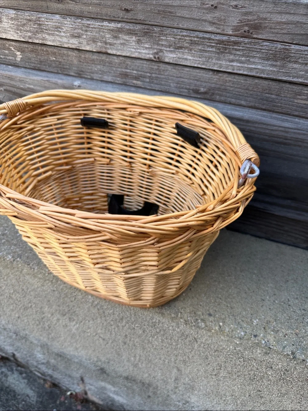 Wicker Bike Basket in Natural Rattan